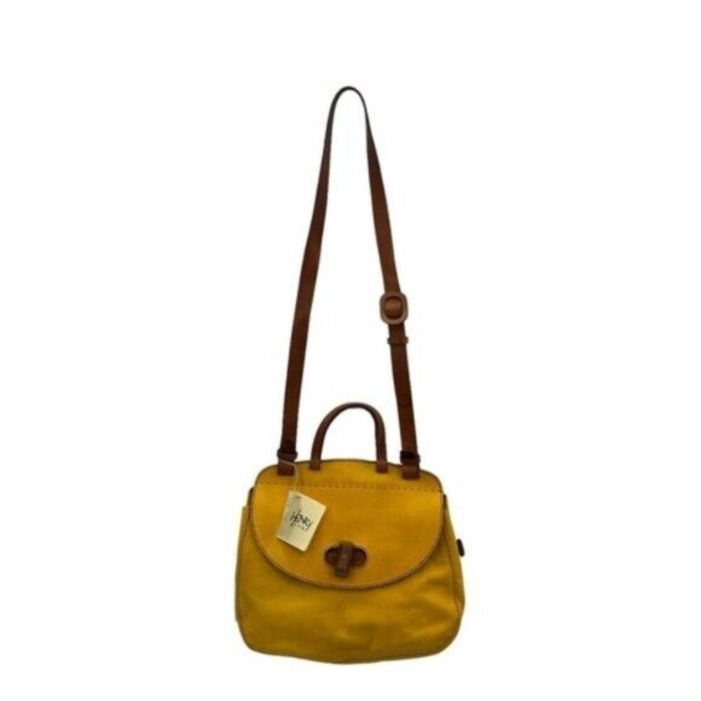 Henry Cuir for Barneys Infallible Crossbody Handbag Purse Yellow Leather $1870